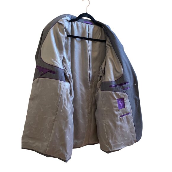 Vinci Mens Medium Gray Blazer Jacket ONLY Super 150s Zegna Style 50R - Picture 3 of 8